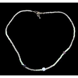 Handmade Pastel Glass And Stone Beaded Necklace